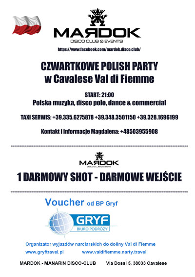 Polskie Party w Dolinie Val di Fiemme